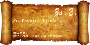 Zsifkovics Ernő névjegykártya