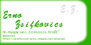 erno zsifkovics business card